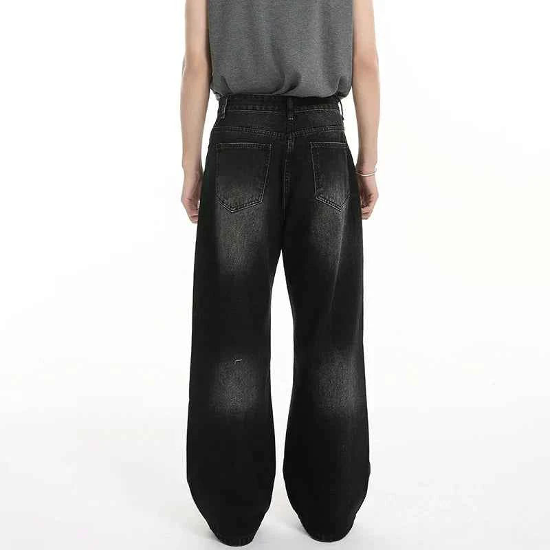High Quality Wornout Burr Straight Jeans