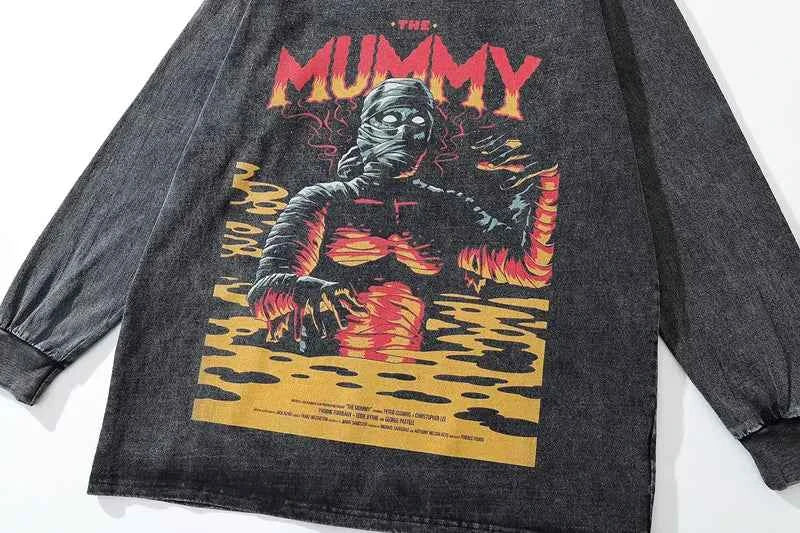 Streetwear Graphic Print Oversize Long Sleeve T-Shirt