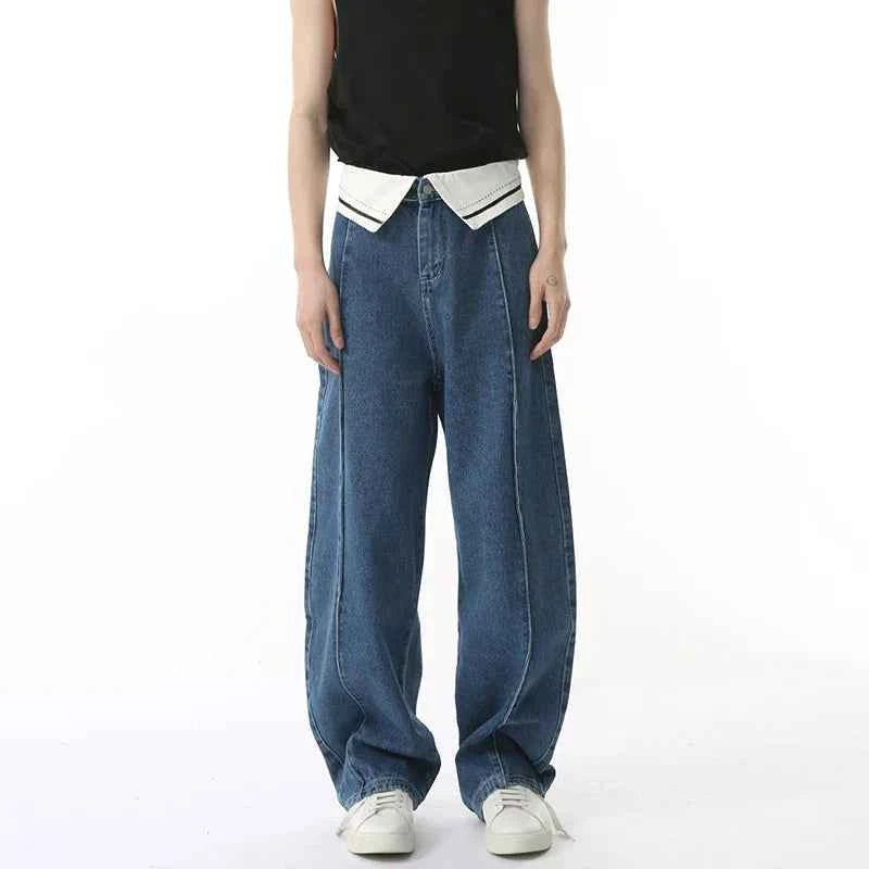 High quality personalized fold waist Jeans