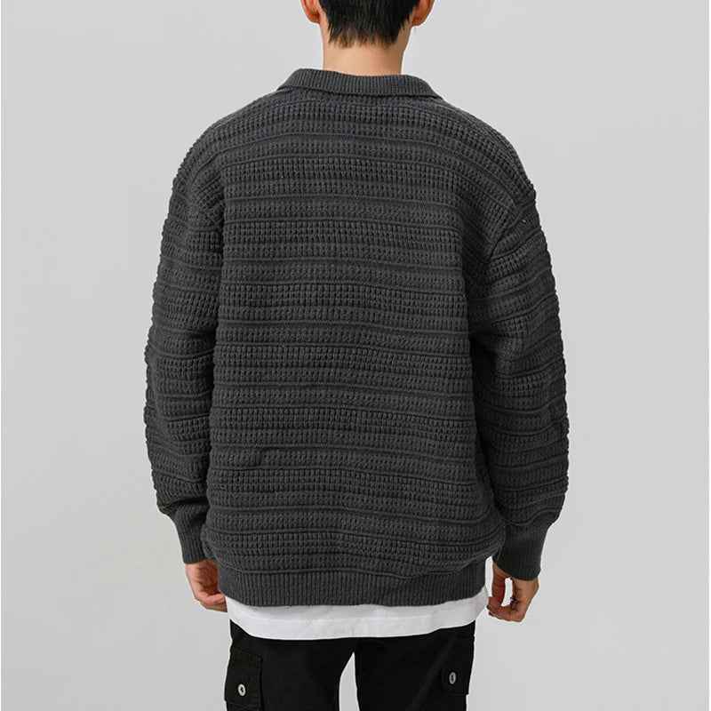 Fashionable Retro Loose Knitted Stripe Sweater