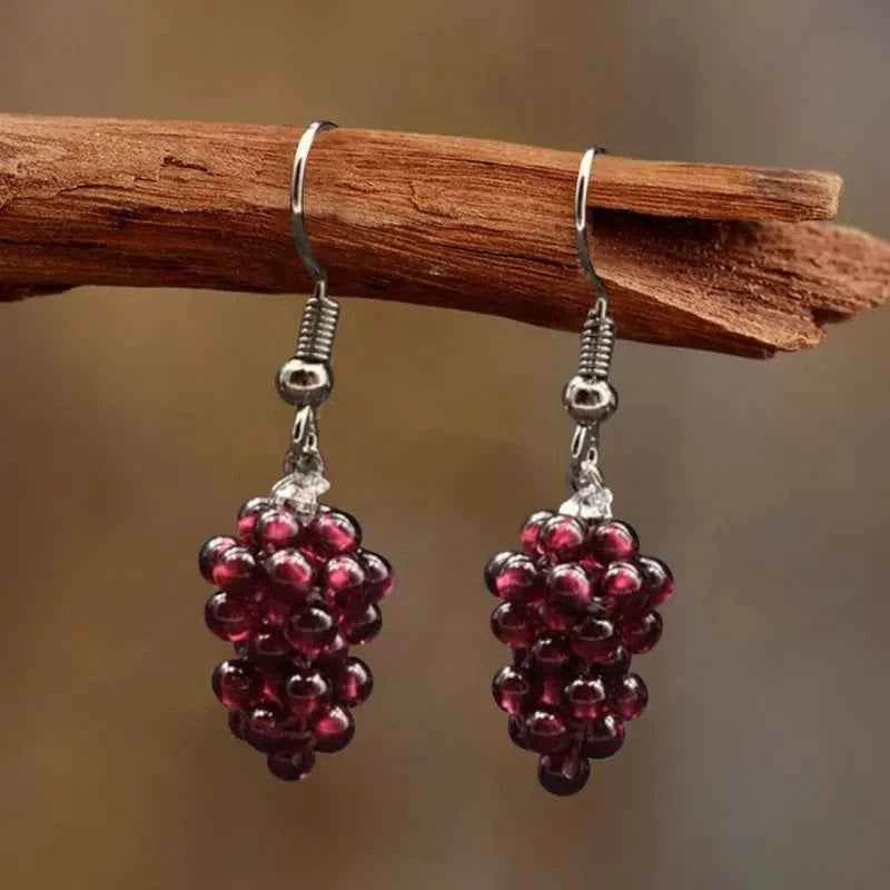 Garnet Natural Stone Healing Dangle Earring