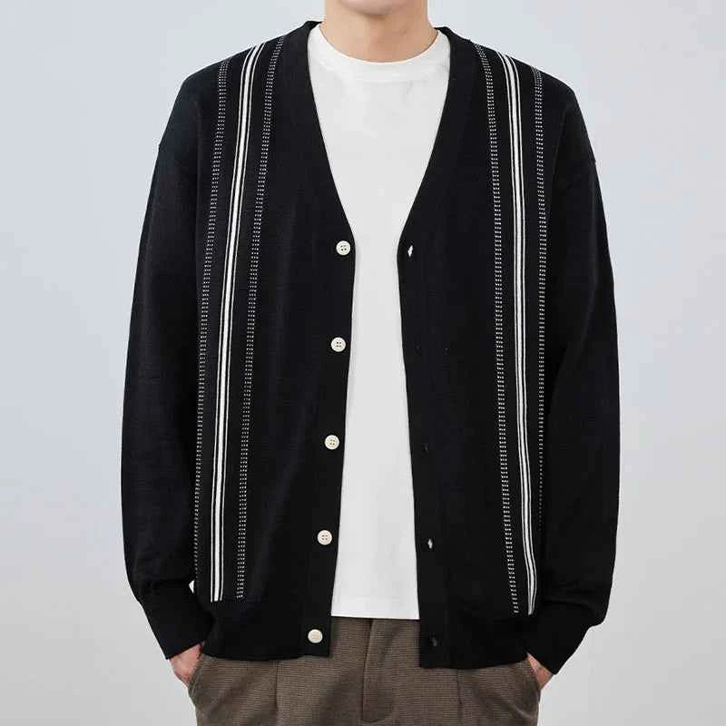 Retro Korean Style Patchwork Long Sleeve Cardigan