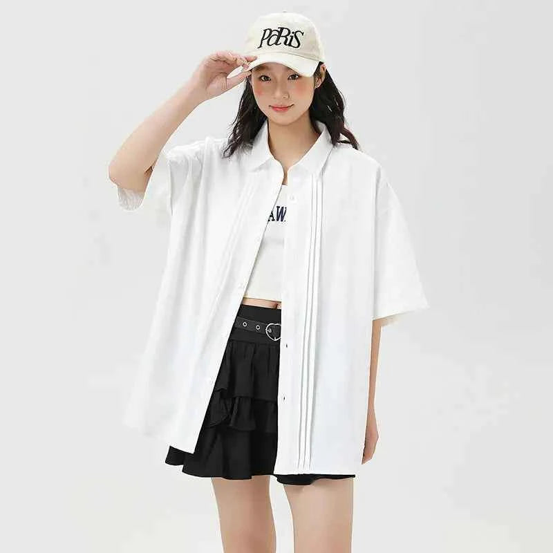 Relaxed Fit Lightweight Button-Up Shirt