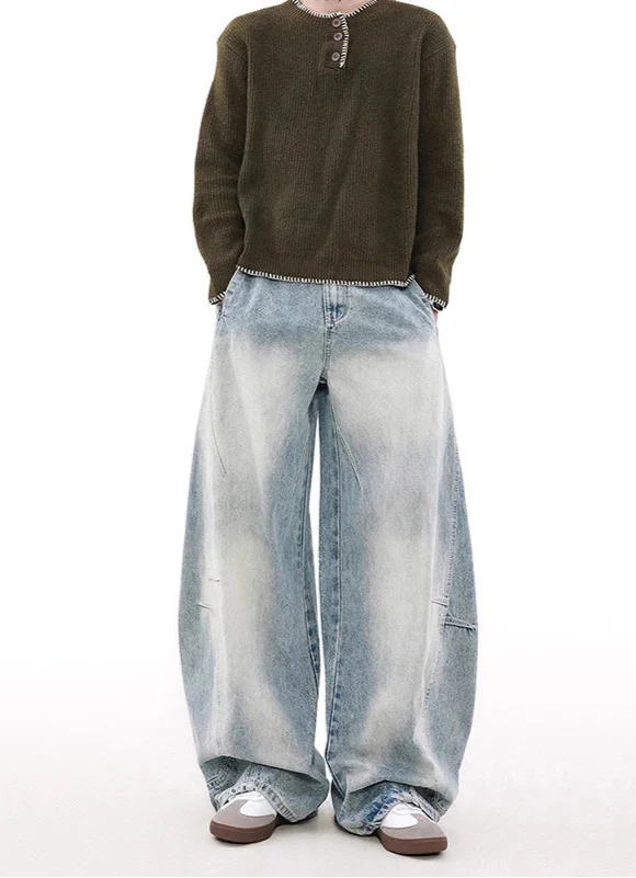 Premium Y2K Blue Oversize Hip Hop Boyfriend Jeans - Luxuryurbanwear