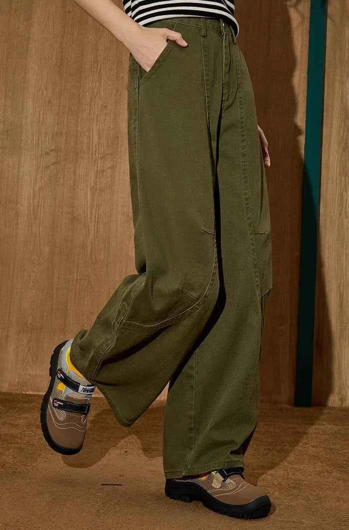 Vintage Deconstructed Utility Wide Leg Jeans