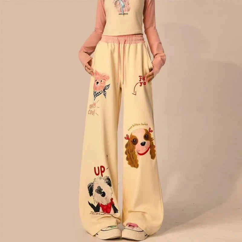 Sweet Wide Leg Elastic Waist Sweatpants