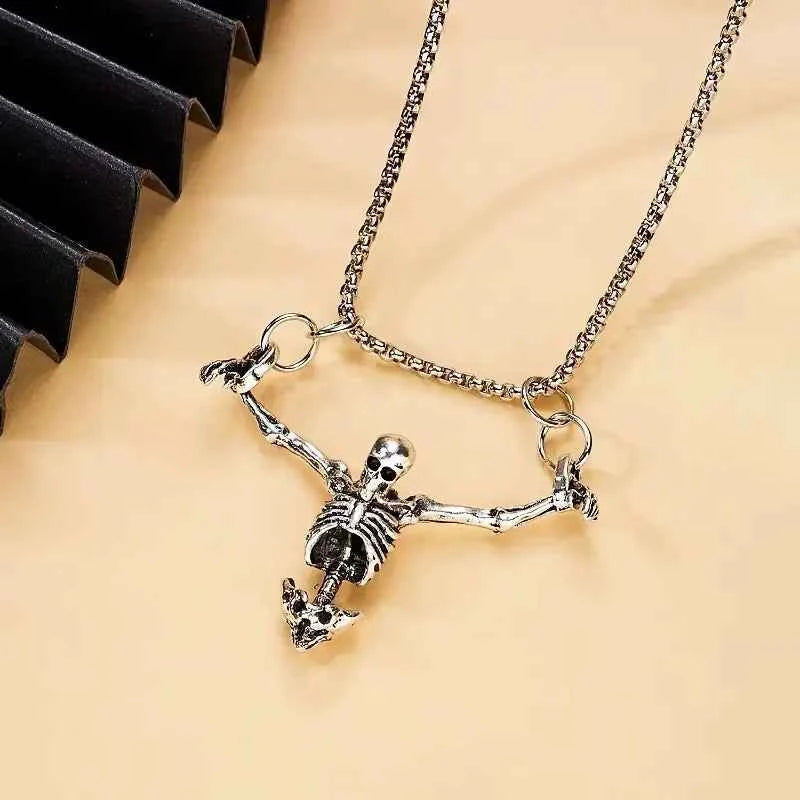 Halloween Retro Skeleton Pendants Necklace