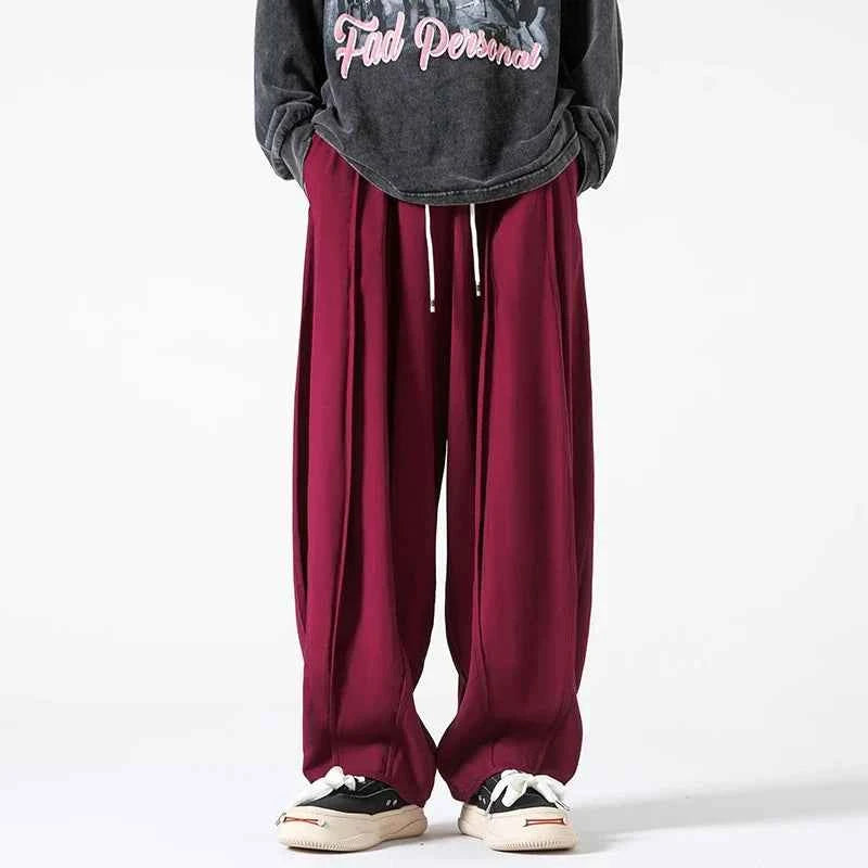 Fashionable High Waist Wide Leg Solid Color Jogger