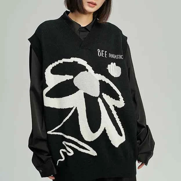 Chic Jacquard Knitted Casual Sweater