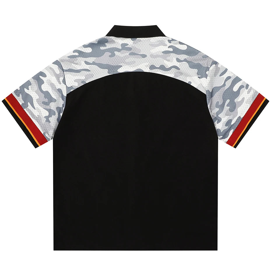 Camouflage Patchwork Streetwear Shirts