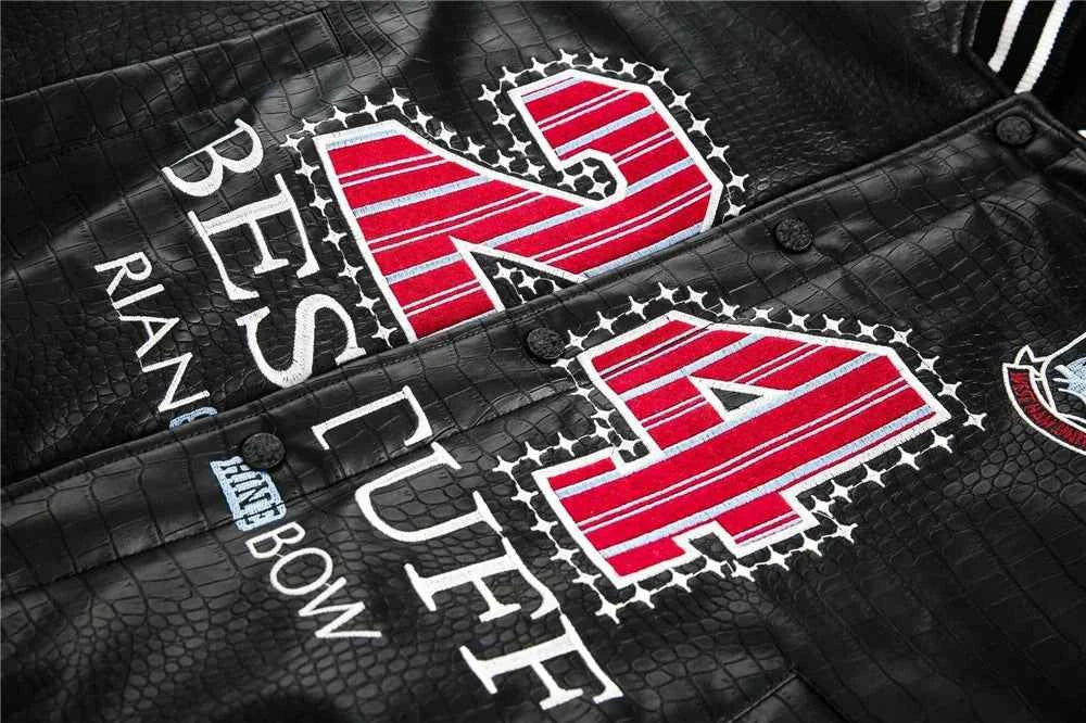 Winter Streetwear Thick Patchwork Varsity Leater Jacket