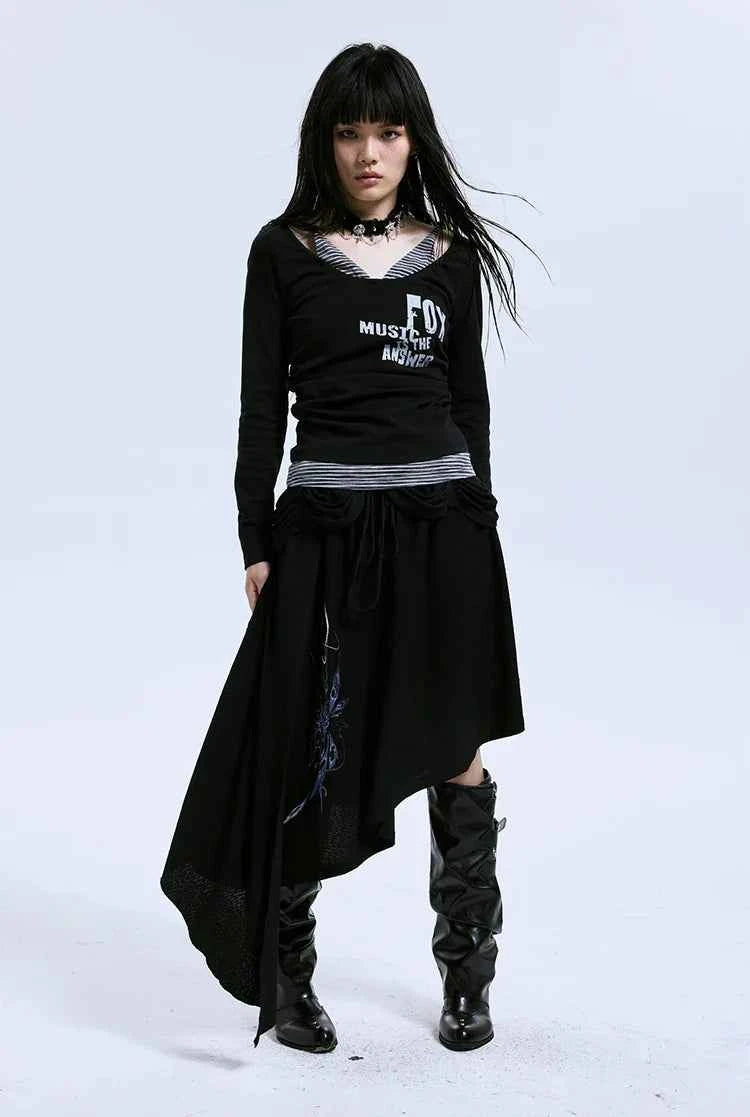 Gothic Patchwork Graphic T-Shirt