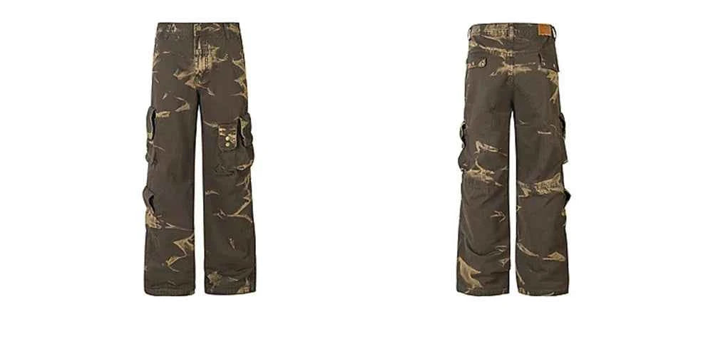 Y2K Chic Luxury Vintage Tie Dye Cargo Jeans
