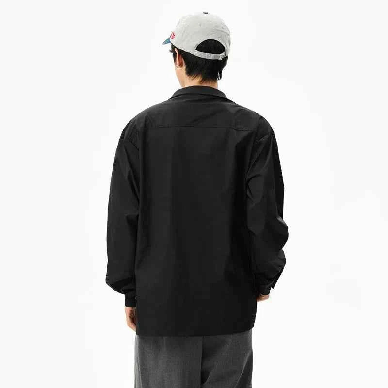 Elevated Lapel Fake Two Piece Long Sleeve Shirt