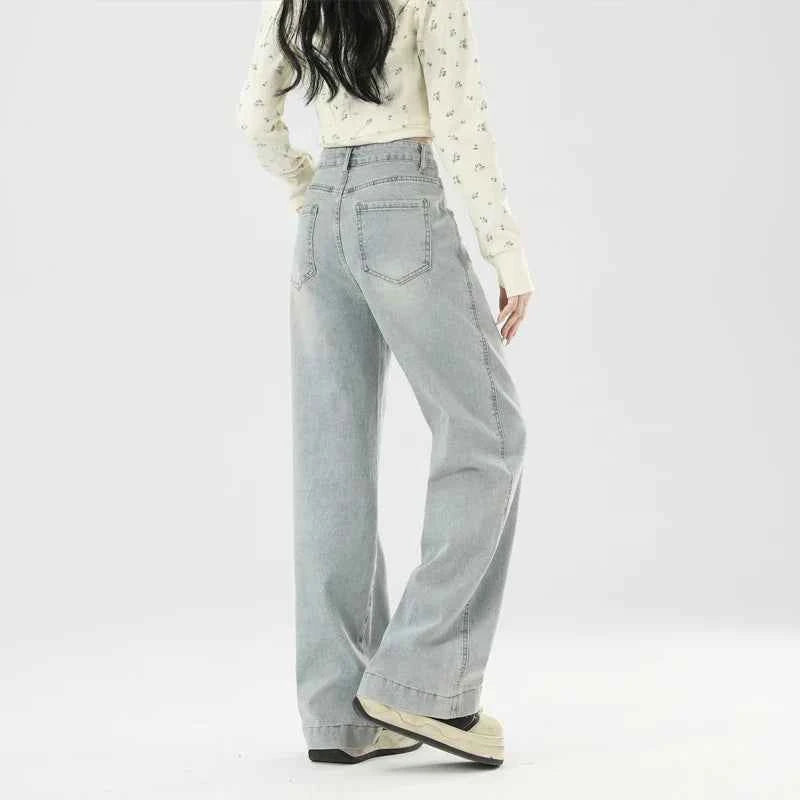 Streetwear Lightweight Wide Leg Denim Jeans