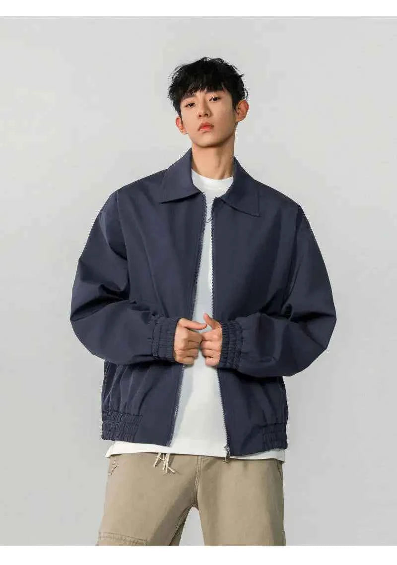 Classic Solid Color Casual Zip-Up Jacket