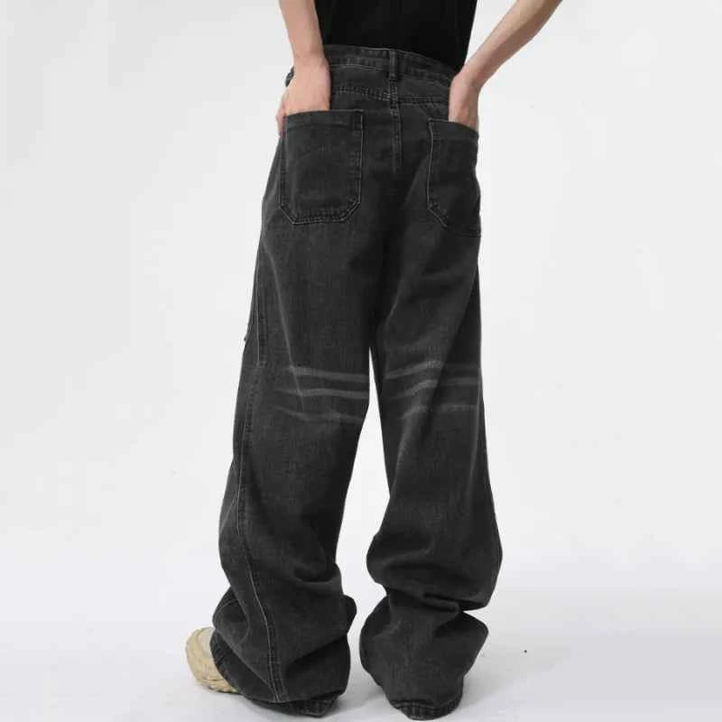 Vintage Distressed Ripped Straight Denim Jeans