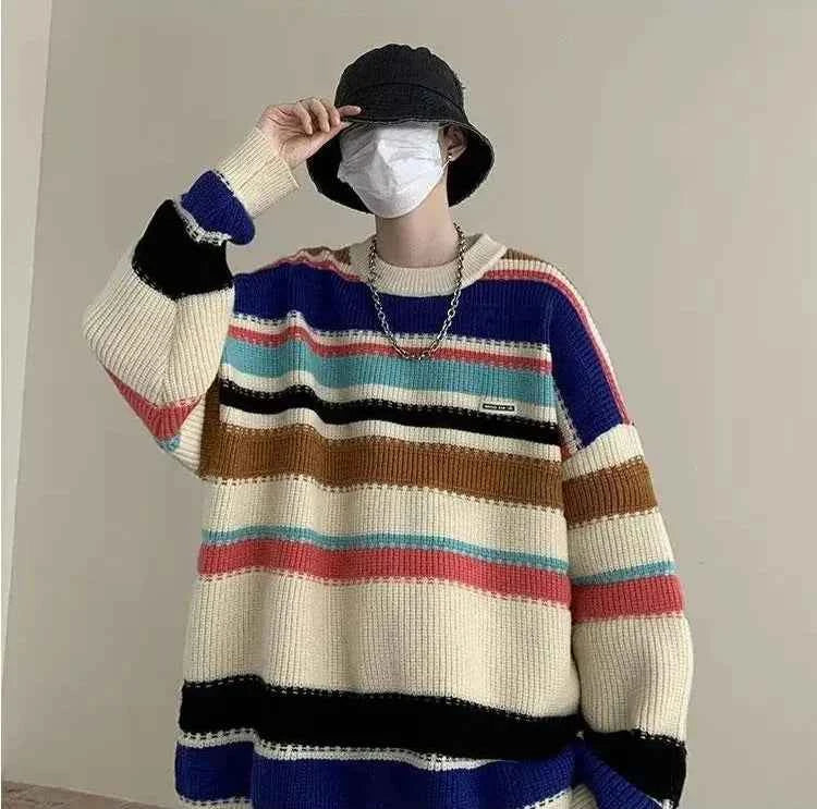 Y2K Striped Knitted Hip Hop Sweater