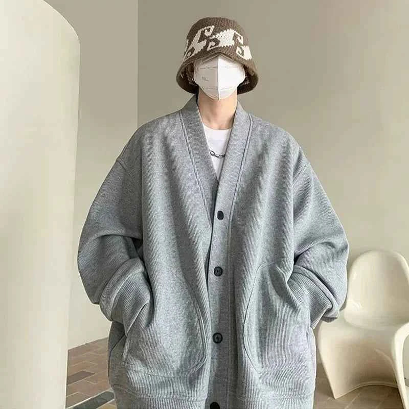 Men's Casual Autumn Korean Solid Color Cardigan