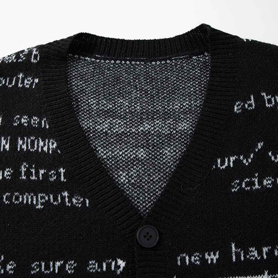 Y2K Gothing Vintage Oversized V-Neck Knit Cardigan
