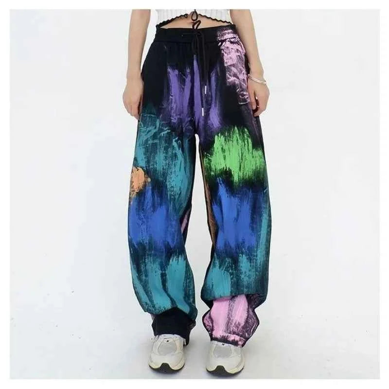 Graffiti Colorful Oversize Elastic Waist Pants