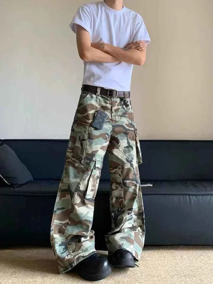 Breathable Streetwear Camouflage Cargo Casual Pants