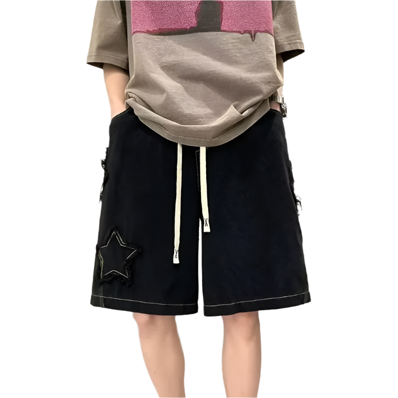 Pentagram Star Embroider Shorts