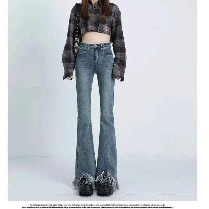 Retro Autumn Winner Flare Straight Jeans