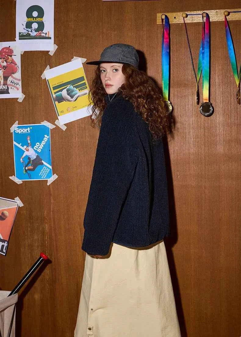 Y2K Stylish Embroidered Patchwork Furr Jacket