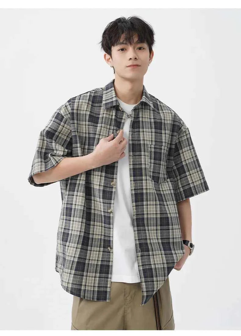 Men's Plaid Short Sleeve Summer Shirt