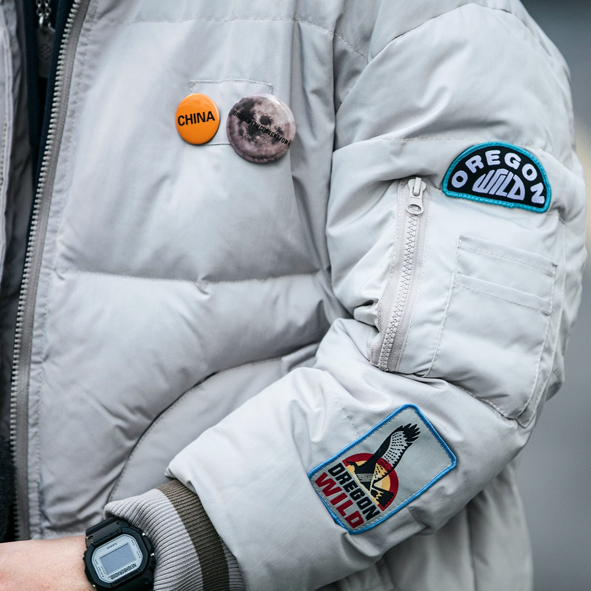 OREGON WILD Rock Patches Bomber Jacket