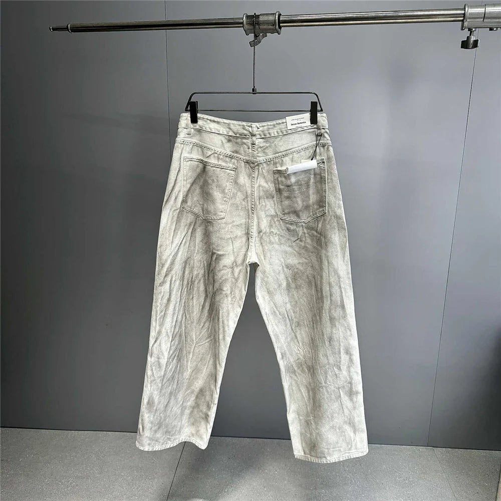 Distressed Dirty White Baggy Pants