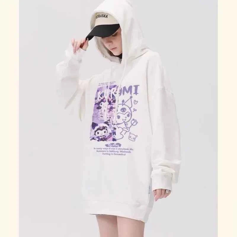 Relaxed Fit Kuromi Printed Loose Hoodie