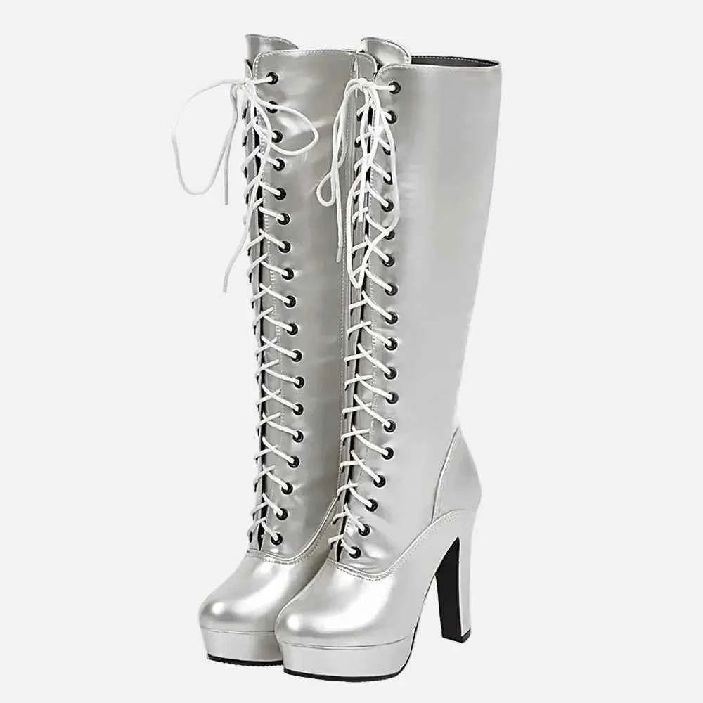 Party Style Knee Platform High Heels Boots