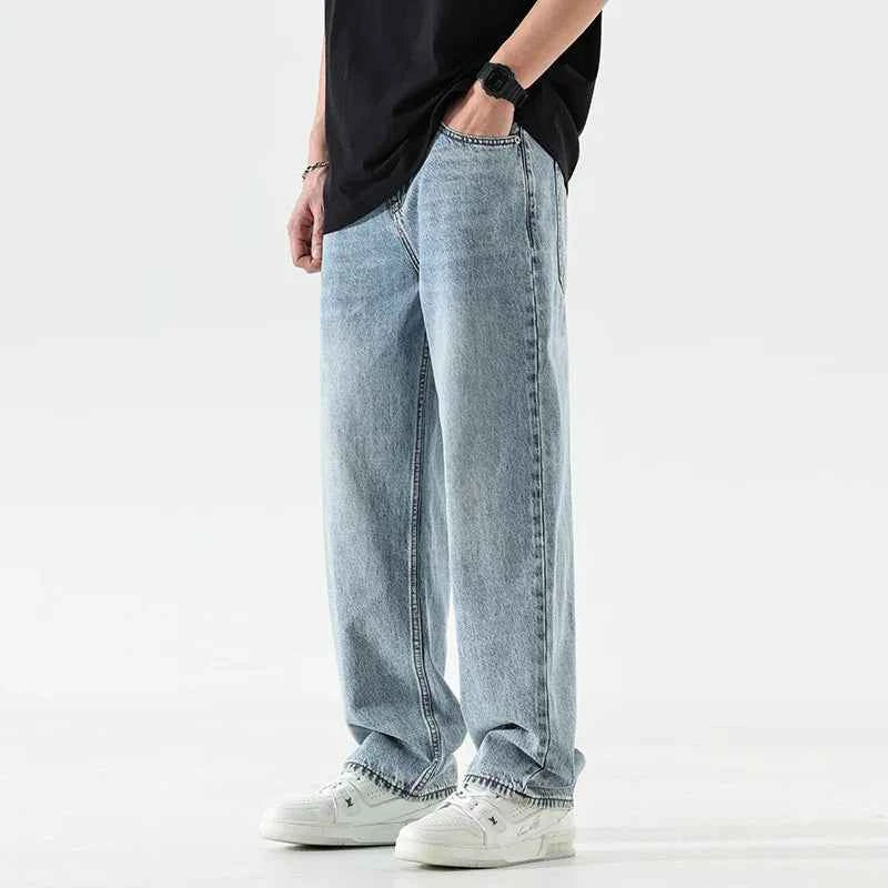 Wardrobe Staple Light Blue Loose Fit Wide Jeans