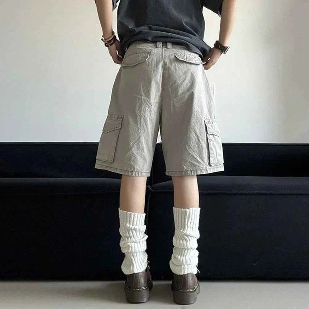 Solid Color Multi Pocket Work Short