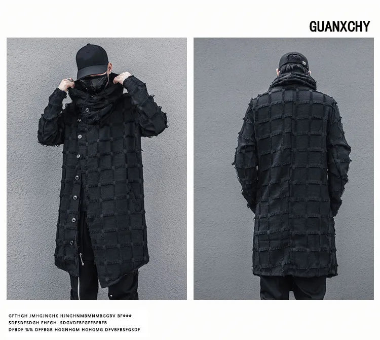 Mist Black Turtleneck Gothic Coat