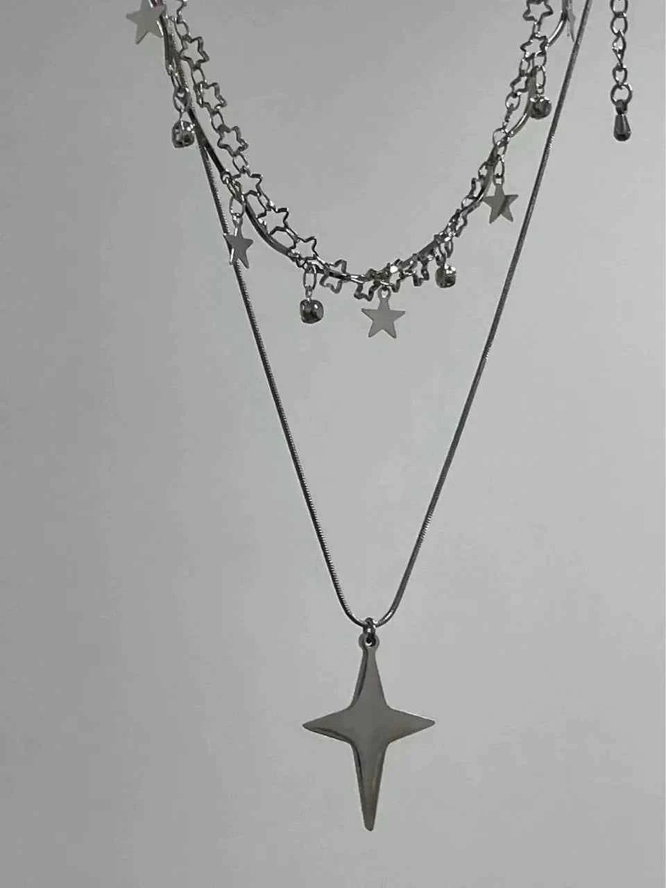 Edgy Star Pendant Titanium Steel Necklace