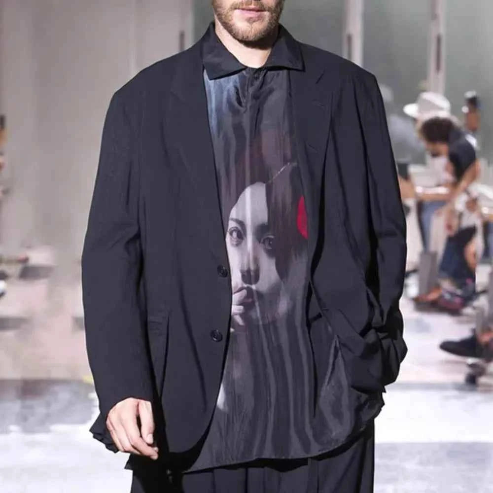 Versatile Dark Black High-End Loose Casual Shirt