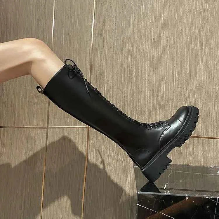 Luxury Modern Lace-Up High Cut Boots