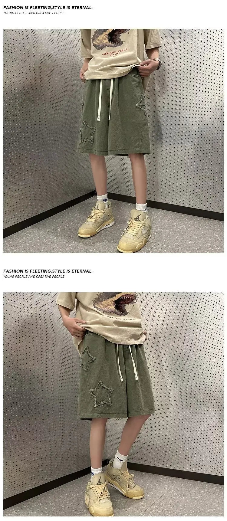 Pentagram Star Embroider Shorts