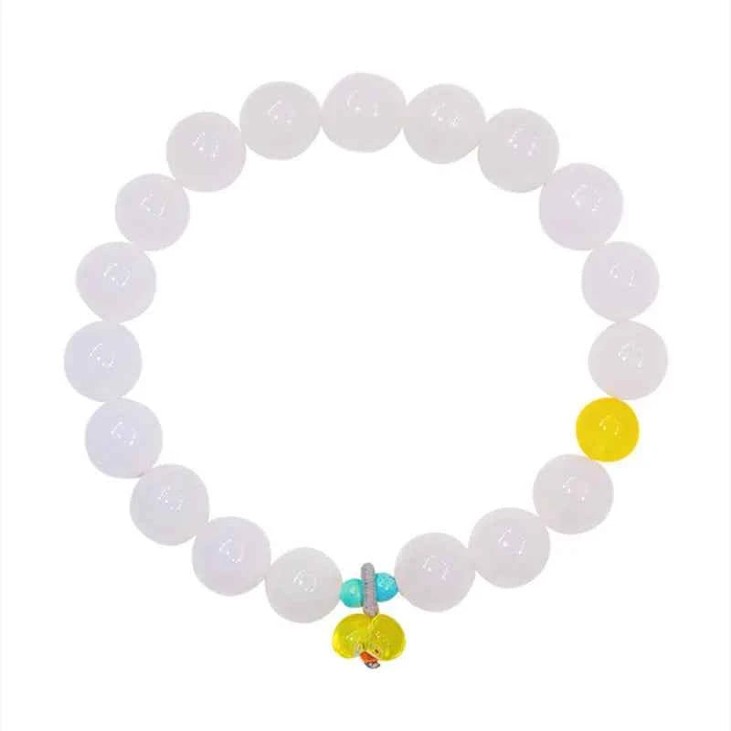 Elegant White Jade Beaded Bracelet