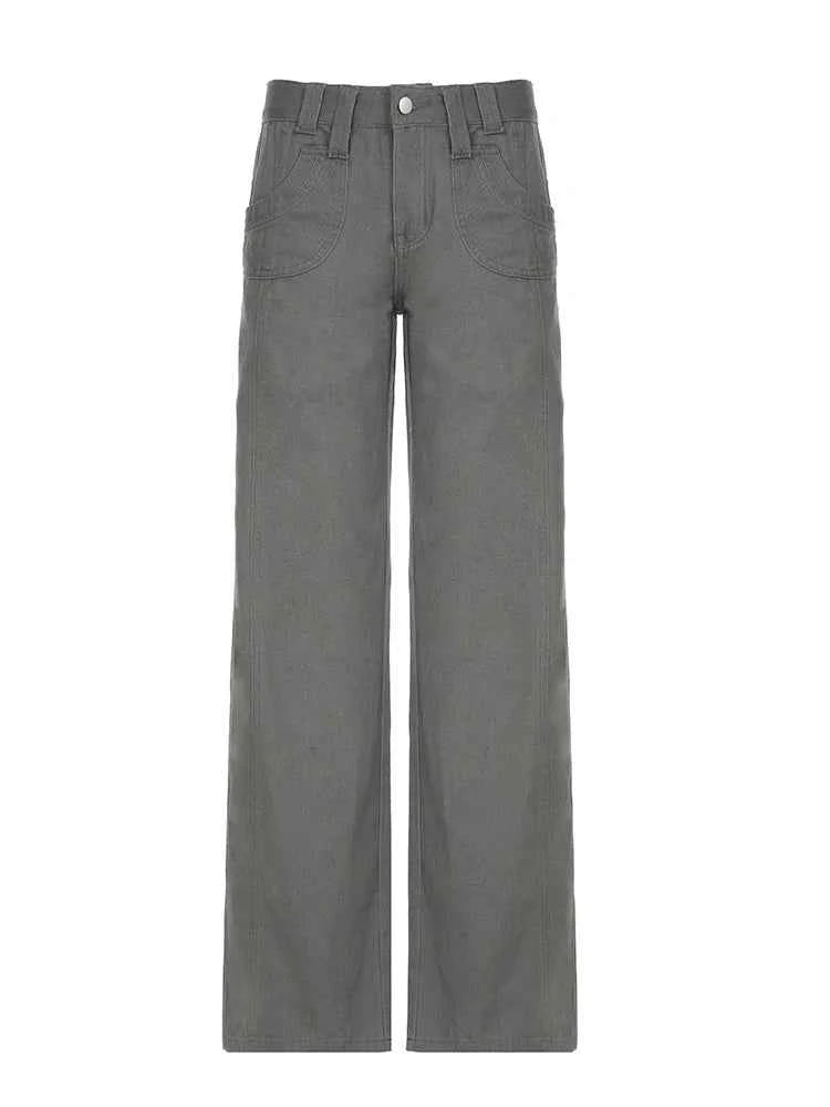 Vintage Grey Loose Fit Cargo Jeans