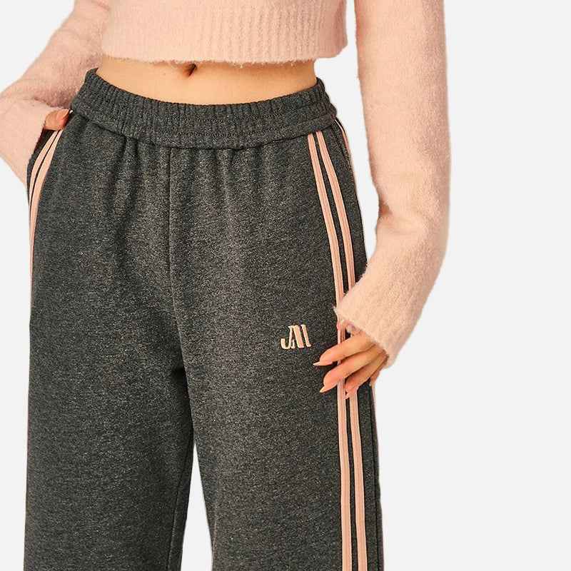 Y2K Striped Bow Straight Leg Sweatpants