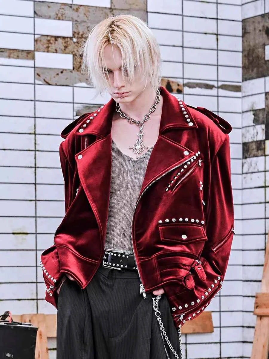 Luxury Soft Velvet Moto Biker Zipper Jacket