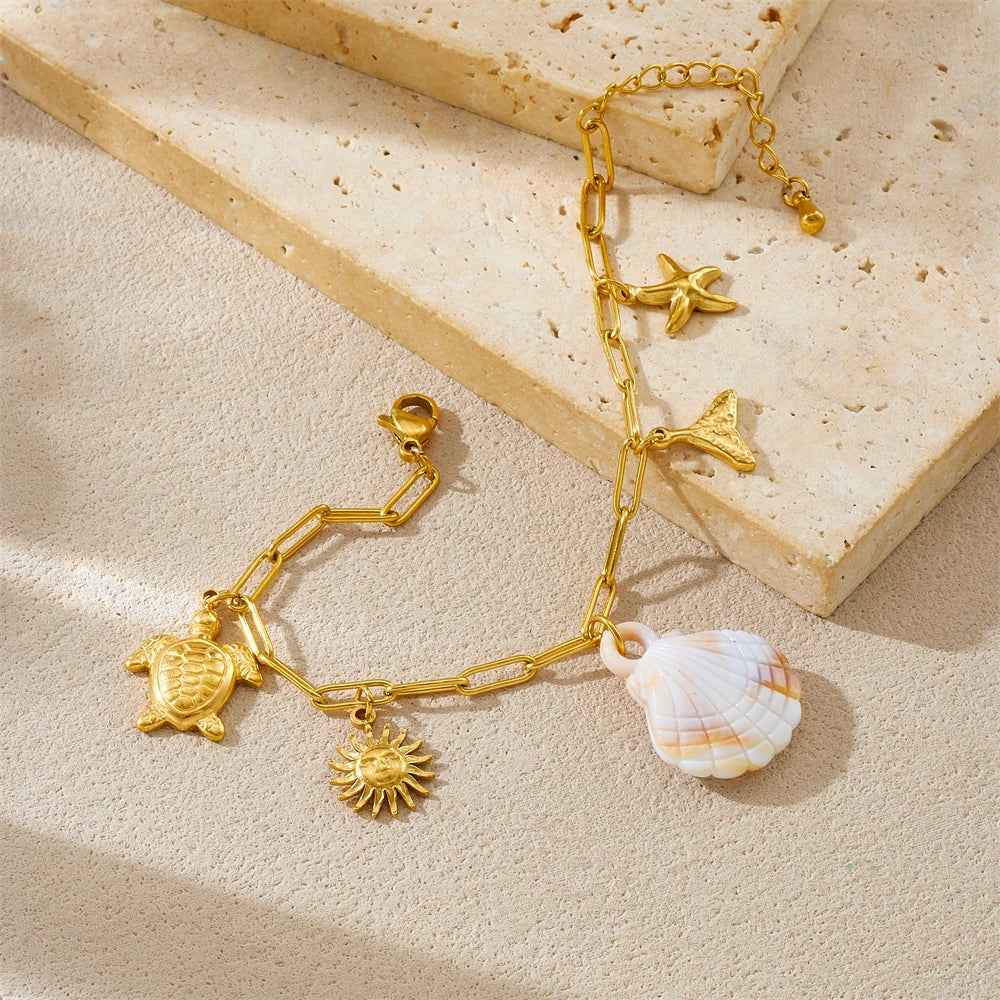 Golden Ocean Wrist Chain Bracelet