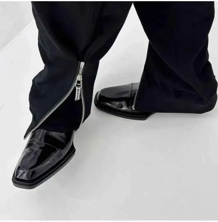 Thick Sole Chelsea Tip Height Leather Shoes