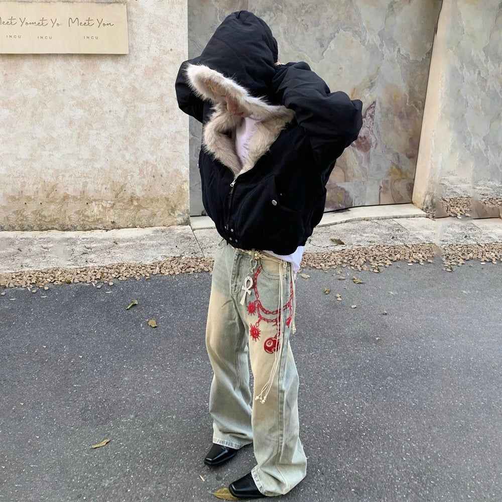 Streetwear Winter Cozy Heavy Plush Jacket