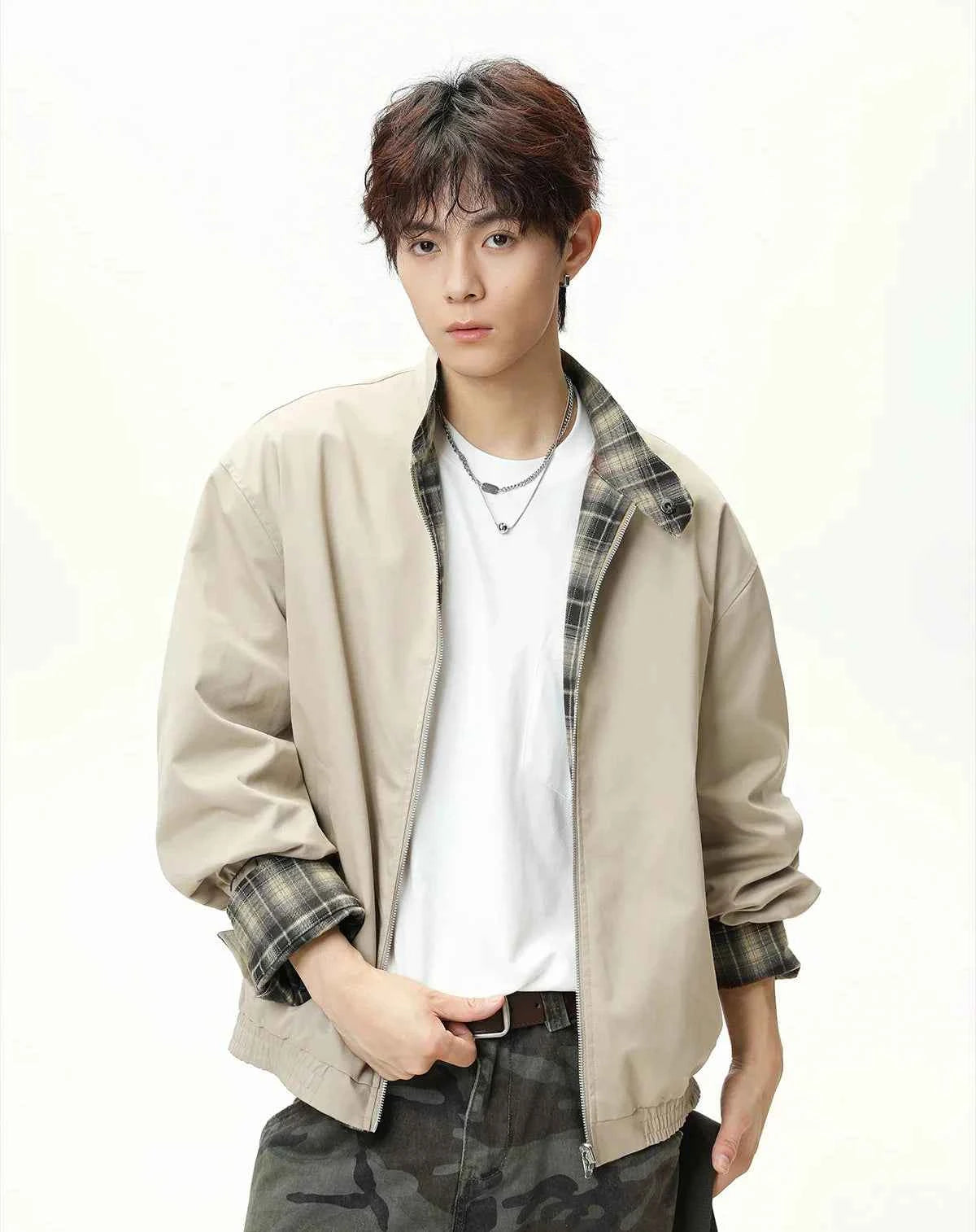 Versatile Reversible Plaid Harrington Jacket