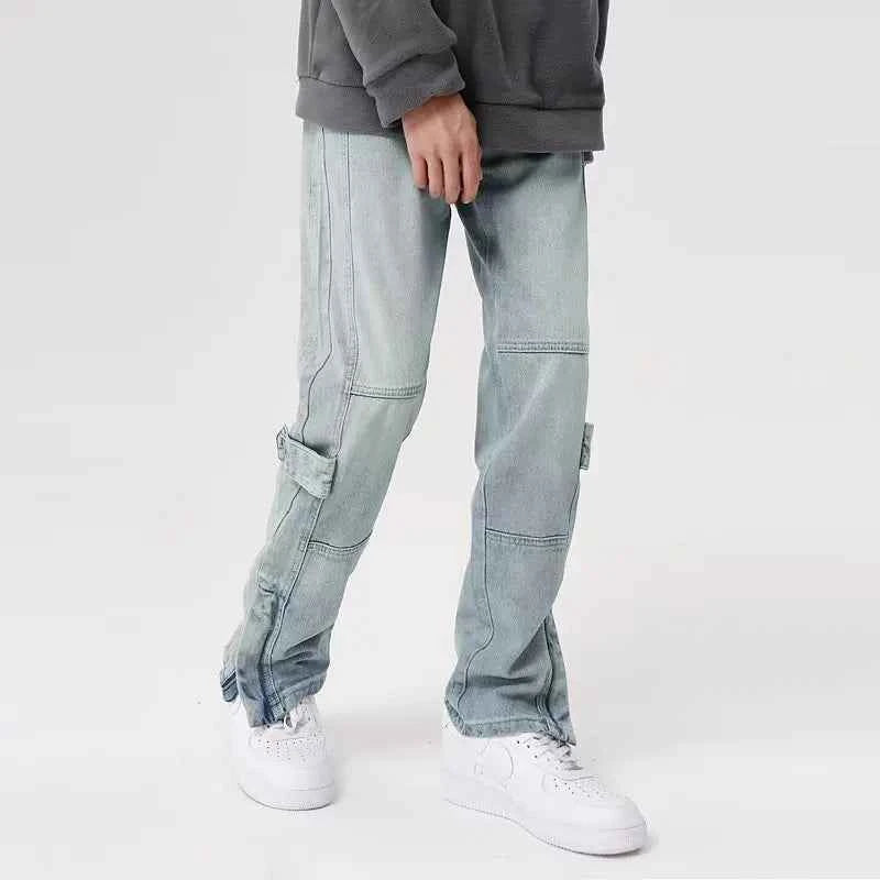Y2K Streetwear Vintage Cyber Blue Baggy Jeans